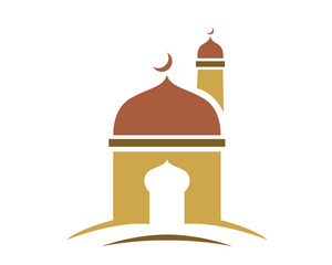 Modern Mosque Logo Symbol - Classic Brown Mosque