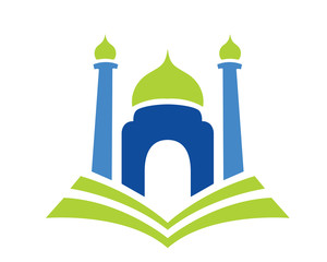 Modern Mosque Logo Symbol - Blue Ramadan Mosque