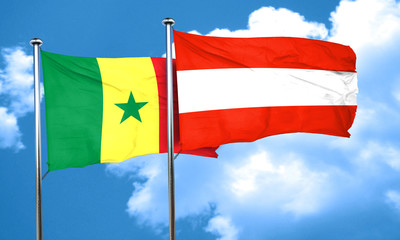 Senegal flag with Austria flag, 3D rendering