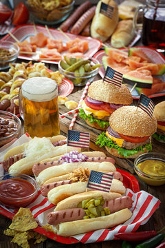 American holiday 4th of July - Picnic Table