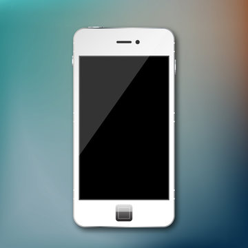 Vector isolated mobile phone smartphone on transparent grid.