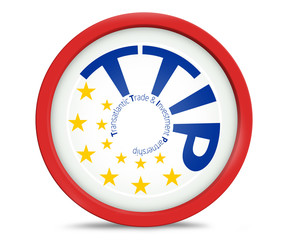 TTIP red attention Transatlantic Trade and Investment Partnership symbol