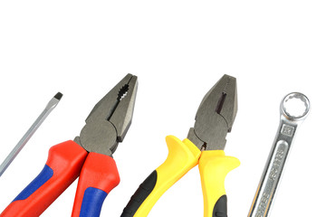 Hand tools. Pliers, screwdriver, wrench