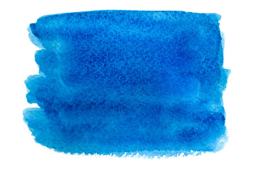 Blue watercolor on white background