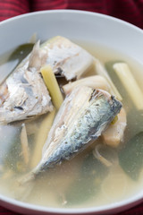 Food series : Spicy and sour soup with mackerel, Thai food