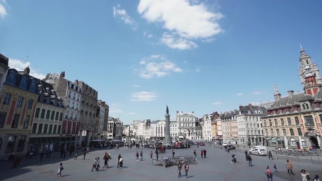 VIew of the Main square of Lille during Summer, France