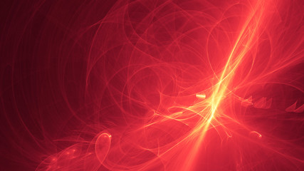 glowing red curved lines over dark Abstract Background space universe. Illustration.