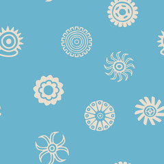 Seamless background with American Indians relics dingbats characters for your design