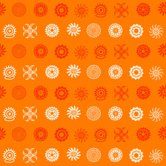 Seamless background with American Indians relics dingbats characters for your design