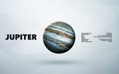 Jupiter. Minimalistic style set of planets in the solar system. Elements of this image furnished by...