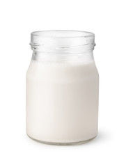 Jar of homemade yogurt