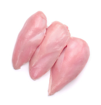Top view of raw chicken fillets