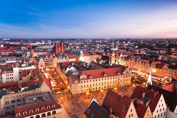 Fototapeta na wymiar Aerial Wroclaw view