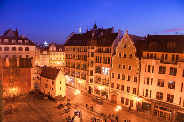 Naklejka premium Wroclaw Old Town, pubs and restaurants.