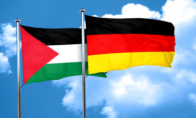 palestine flag with Germany flag, 3D rendering
