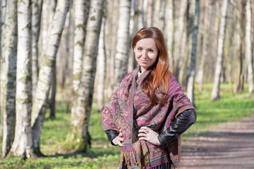 Young woman in park