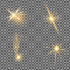 Glow light effect. Star burst with sparkles