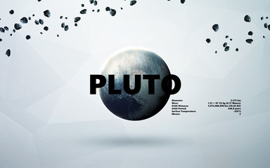 Pluto. Minimalistic style set of planets in the solar system. Elements of this image furnished by...