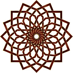 Obraz premium Circular geometric pattern in arabesque style. Eight pointed star. Mandala. Lotus. tessellation illustration.