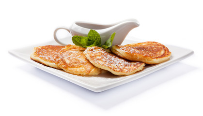 Fresh Homemade Pancakes with Syrup