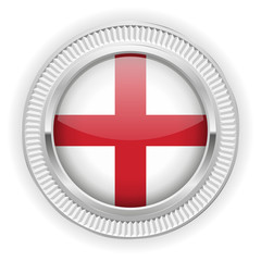Fototapeta premium Runder Button mit englische Flagge und silber Rand