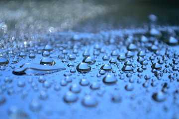 Abstract photo with soft focus of water drops on the surface