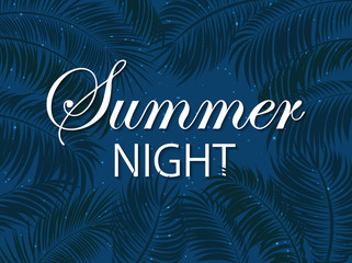 Obraz premium Summer night with palm leaves