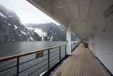 View of Tracy Arm fjord from the walkway of a passenger ship, Alaska