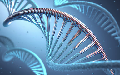 DNA Genetic Engineering. 3D illustration, concept of genetic engineering or genetic modification. - obrazy, fototapety, plakaty