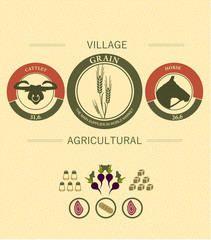 Vintage infographics farming and harvest