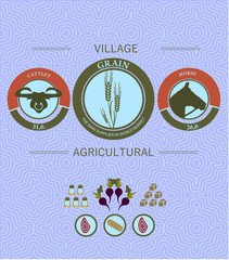 Vintage infographics farming and harvest