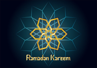 Ramadan kareem - muslim islamic holiday celebration greeting card or wallpaper with arabic floral round ornaments, arabesque mandala and calligraphy