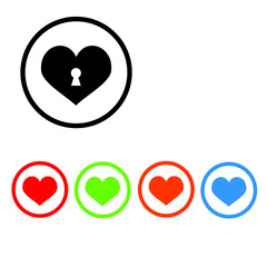 Heart Icon Four Color Variations. Vector. EPS 10