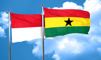 monaco flag with Ghana flag, 3D rendering