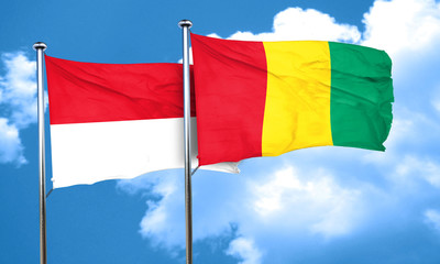 monaco flag with Guinea flag, 3D rendering