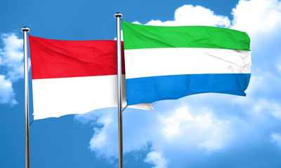 monaco flag with Sierra Leone flag, 3D rendering