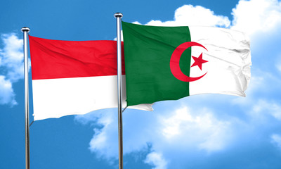 monaco flag with Algeria flag, 3D rendering