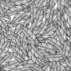 Abstract feathers pattern. Seamless pattern.