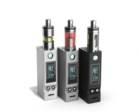 Electronic cigaretts Device box mod to smokeless smoking 3d rend