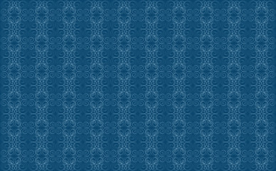 Blue pattern Oriental motif of circles