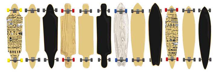 Longboard Set Formen und Gestaltung