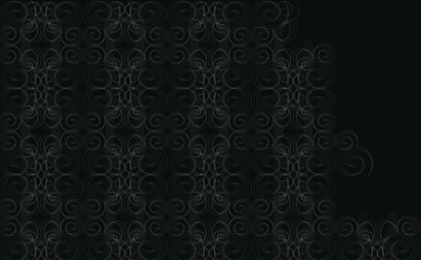black and white Oriental pattern of circles