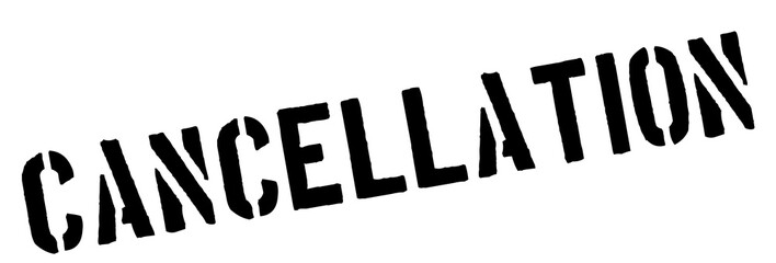 Cancellation black rubber stamp on white