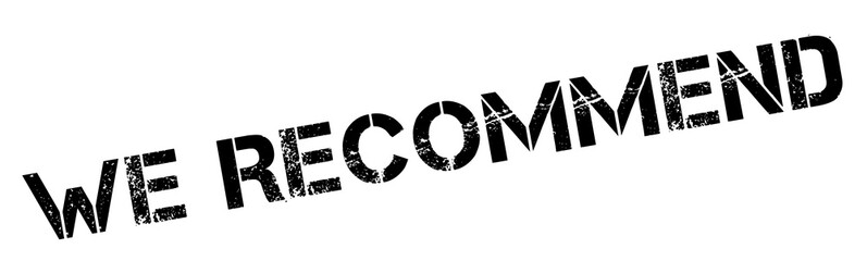 We Recommend black rubber stamp on white