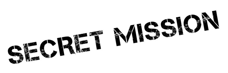 Secret Mission black rubber stamp on white