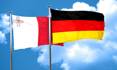 Malta flag with Germany flag, 3D rendering