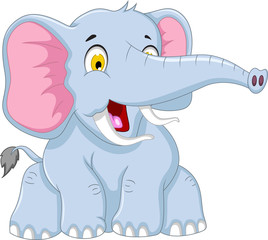cute elephant cartoon sitting