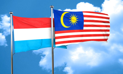 Luxembourg flag with Malaysia flag, 3D rendering