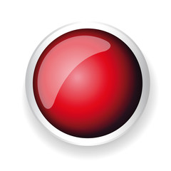Red shiny button with metallic elements