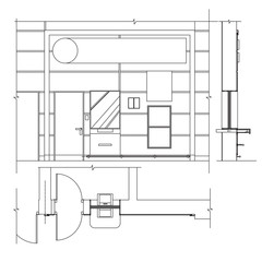 Standard furniture symbols used in architecture